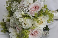 White and cream bride bouquet Leicestershire wedding